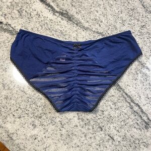 Victoria’s Secret Blue Cotton Ruched Scrunch Hiphugger Panties VS Small S